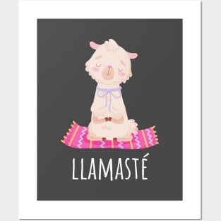 Llamasté Yoga Cute Llama Namaste Posters and Art